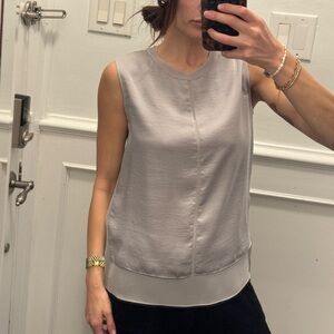 Vince 100% silk silver/ Gray Sleeveless Top